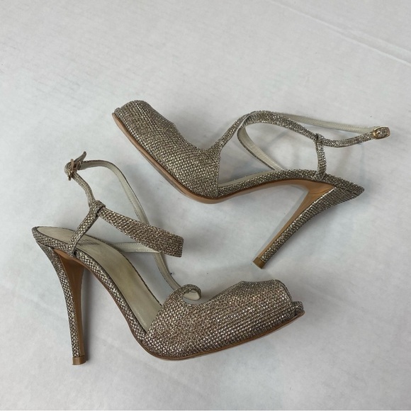 Stuart Weitzman Glitter Accent Slingback Heels - Picture 7 of 13